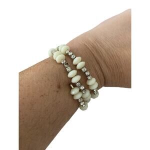 White bead wrap bracelet